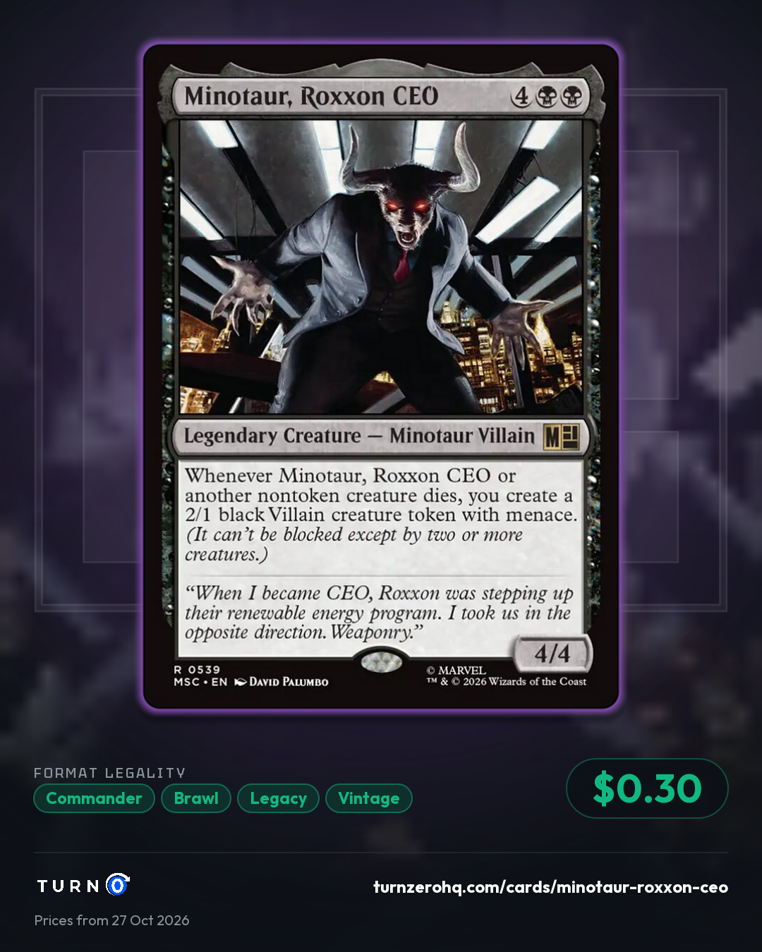 Shareable picture of Minotaur, Roxxon CEO