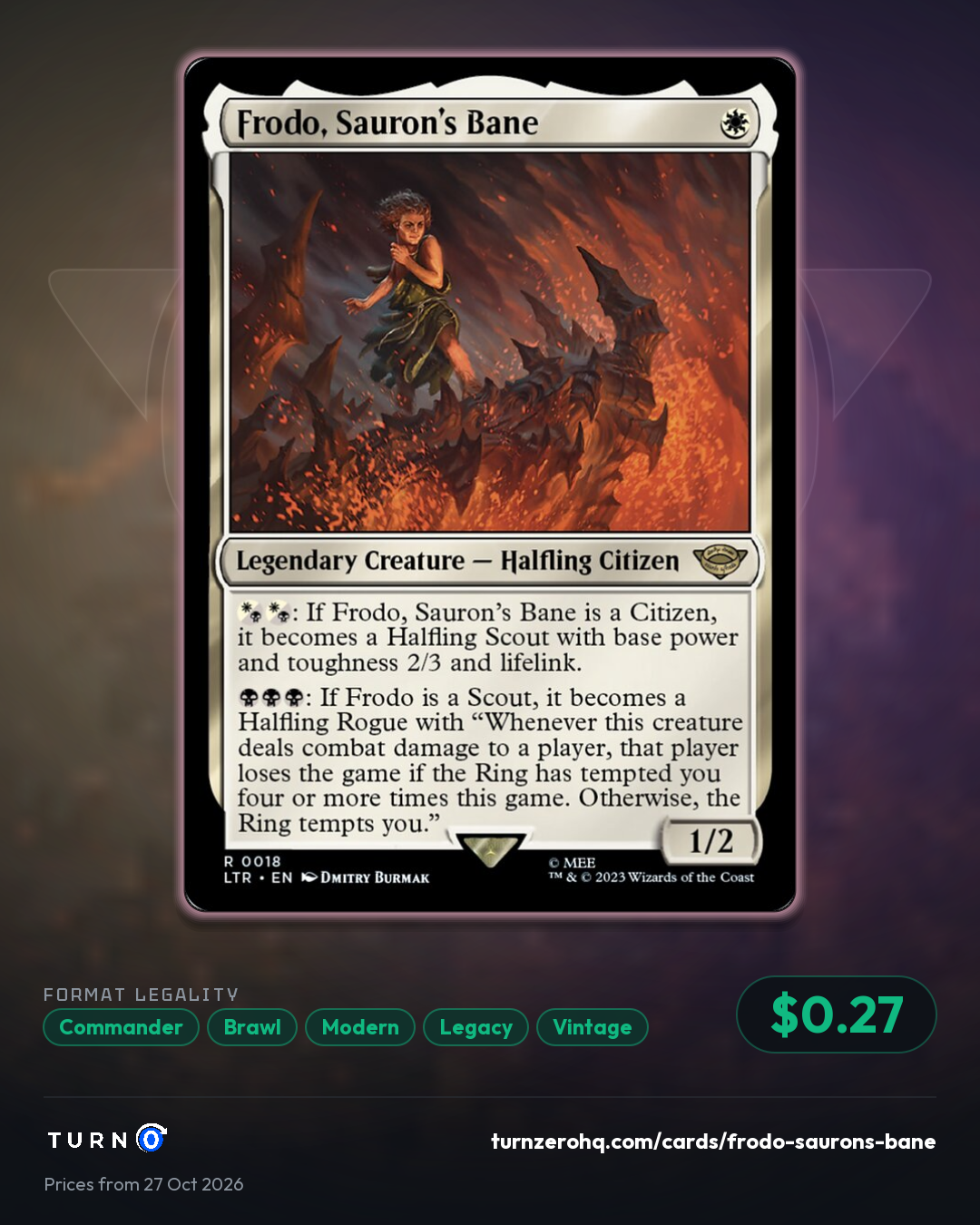 Shareable picture of Frodo, Sauron's Bane