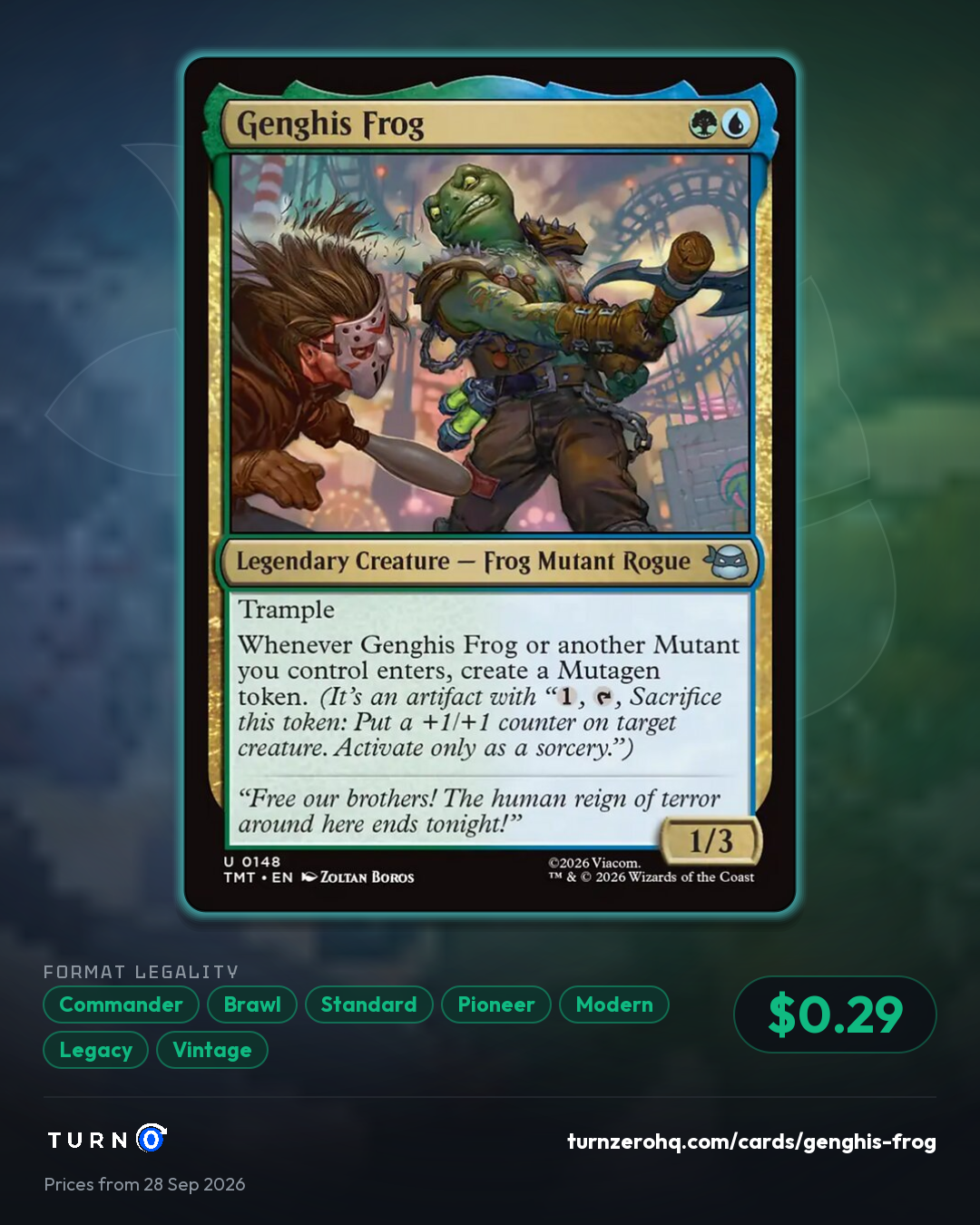 Shareable picture of Genghis Frog