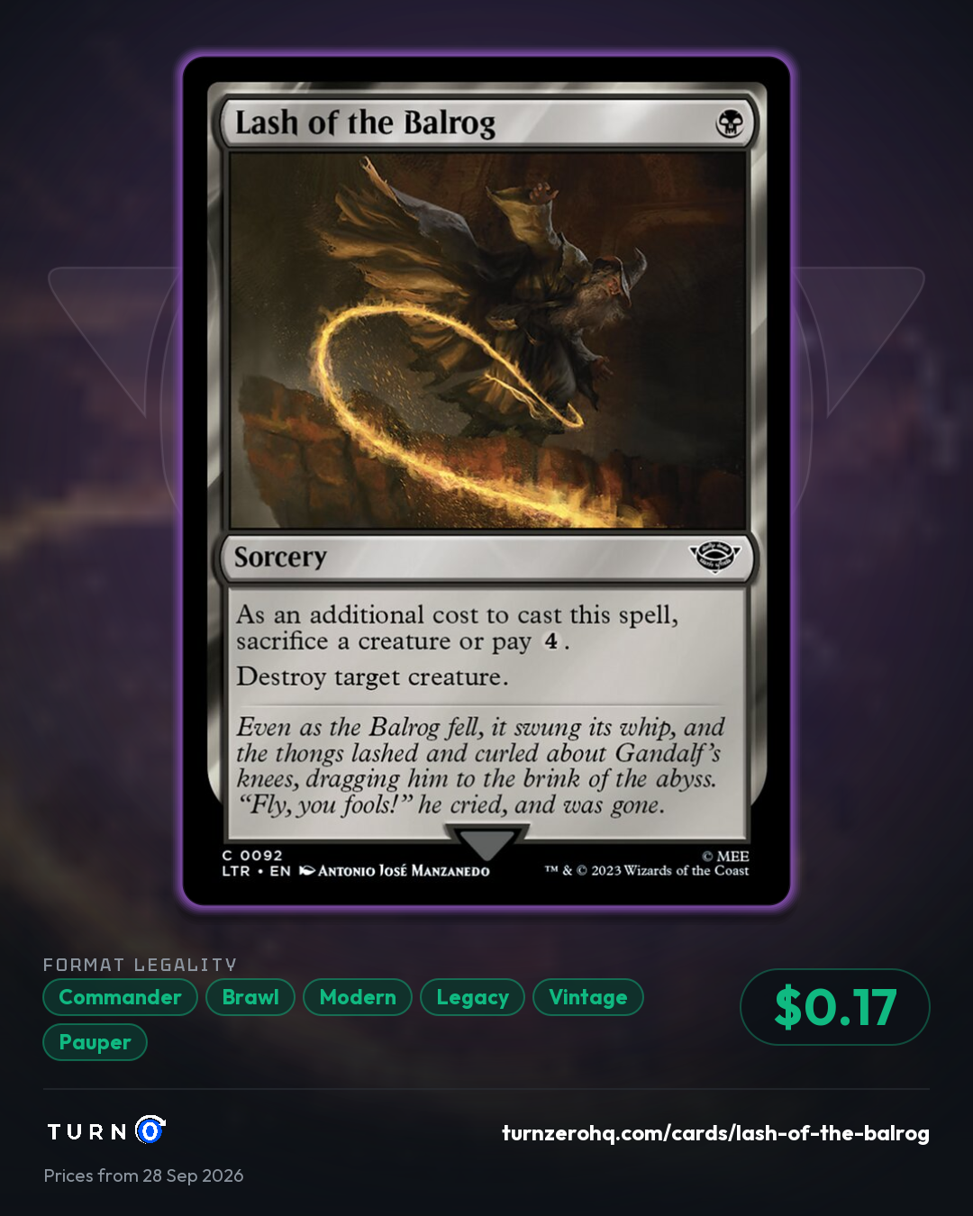 Shareable picture of Lash of the Balrog