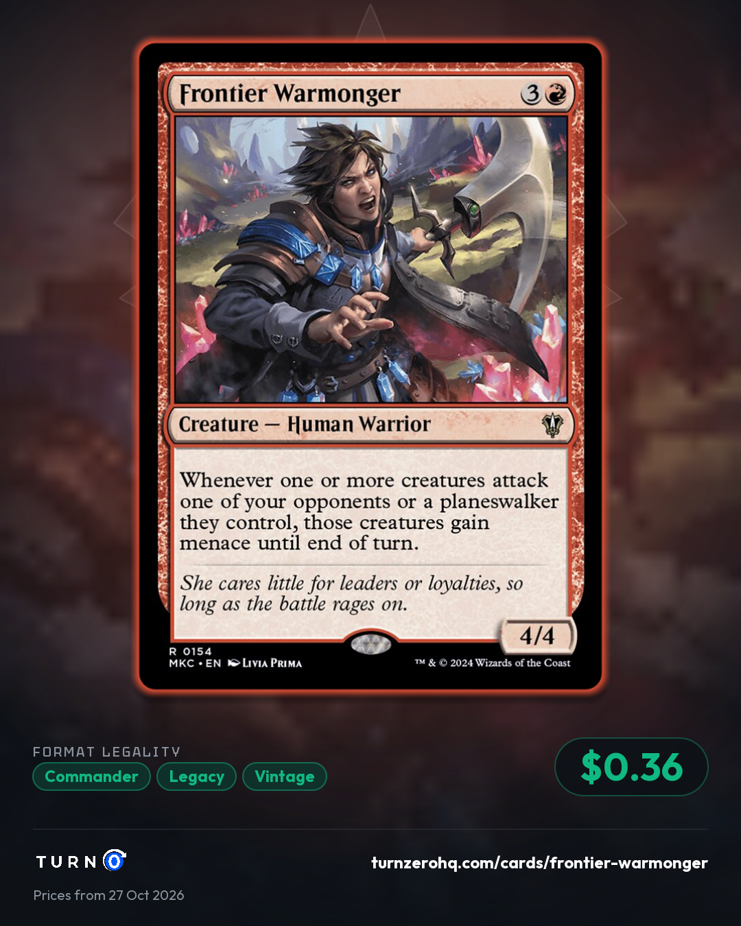 Shareable picture of Frontier Warmonger