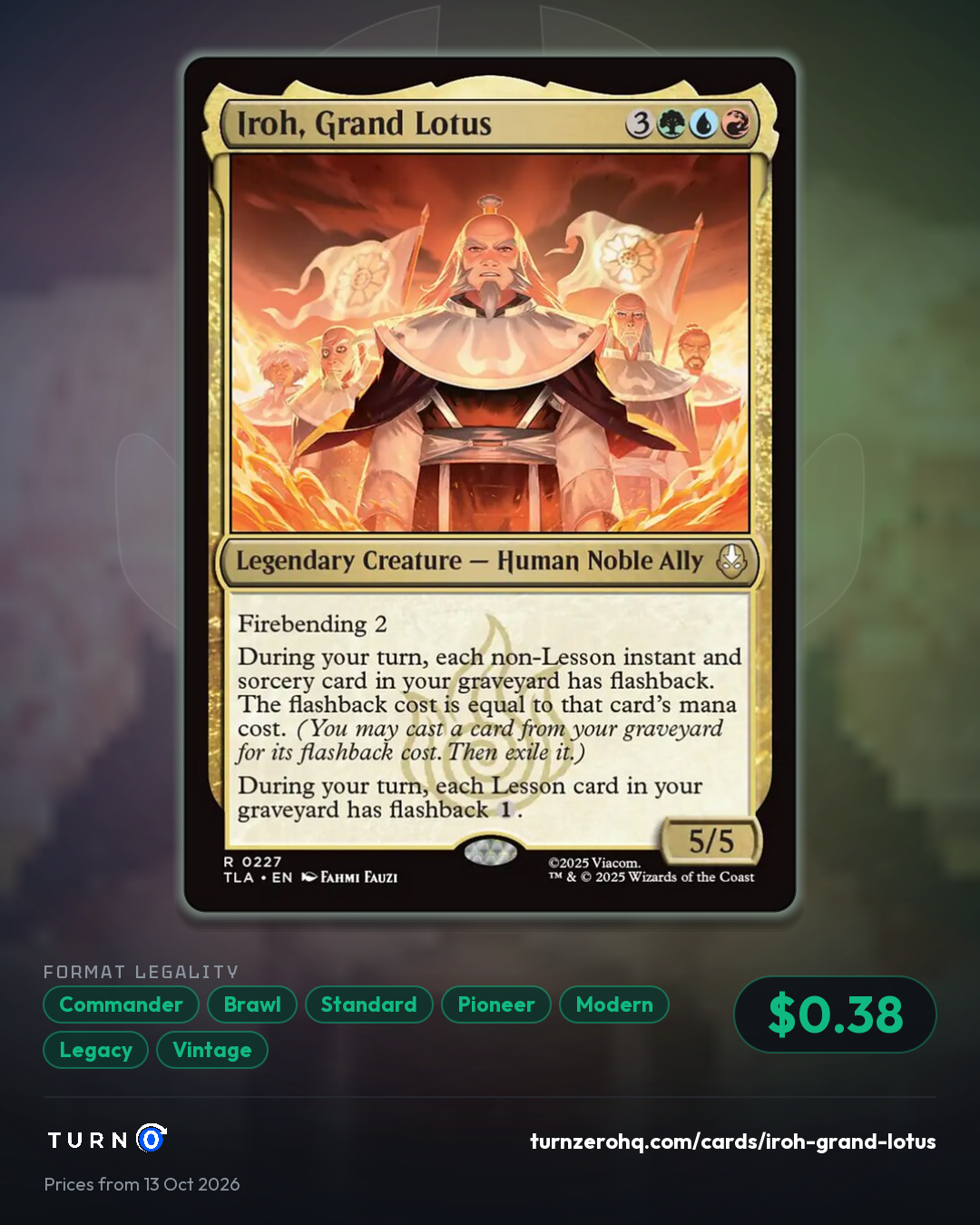 Shareable picture of Iroh, Grand Lotus