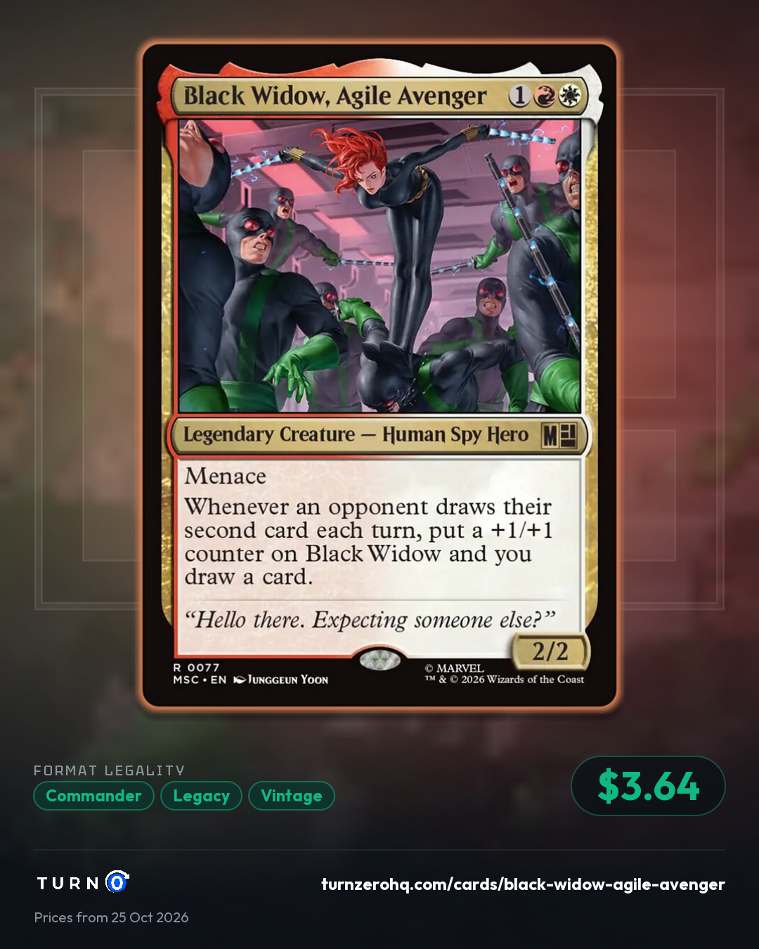 Shareable picture of Black Widow, Agile Avenger