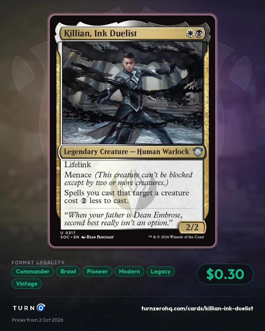 Shareable picture of Killian, Ink Duelist