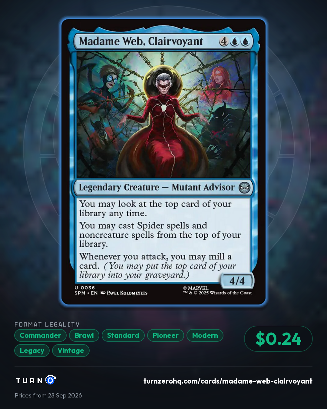 Shareable picture of Madame Web, Clairvoyant