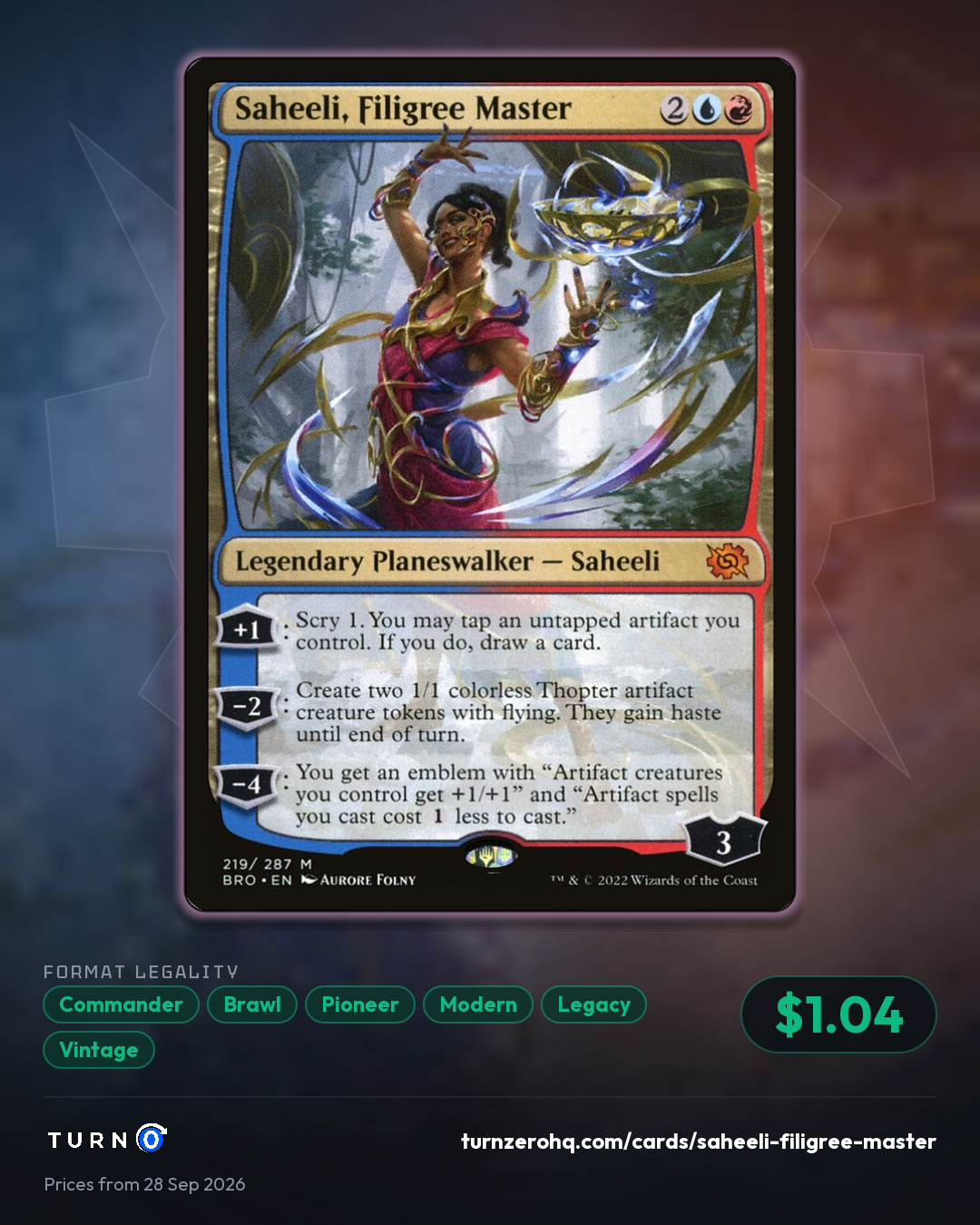 Shareable picture of Saheeli, Filigree Master