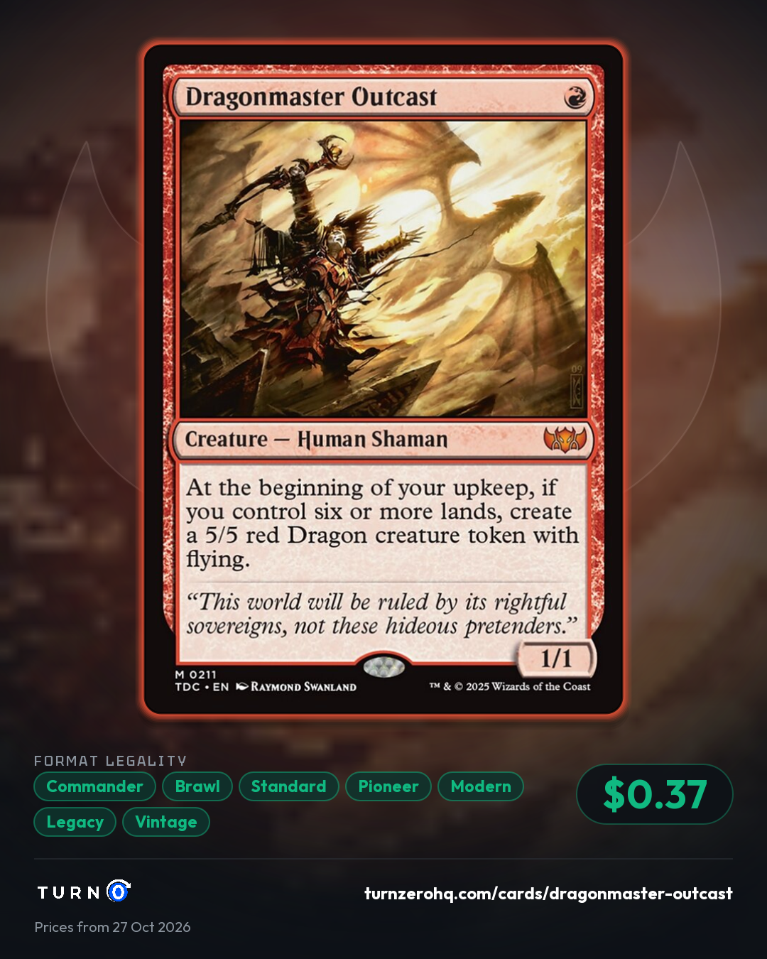 Shareable picture of Dragonmaster Outcast
