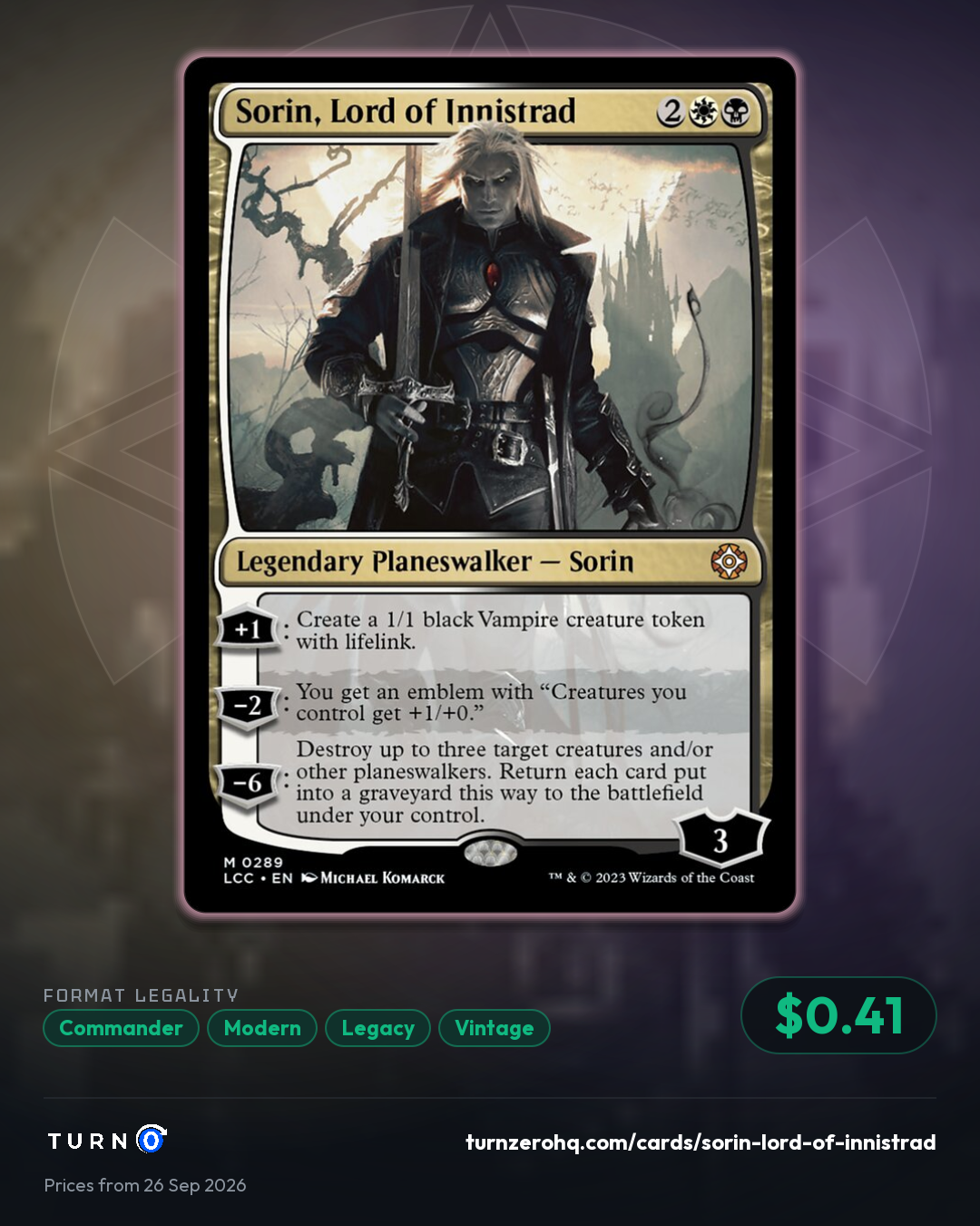 Shareable picture of Sorin, Lord of Innistrad