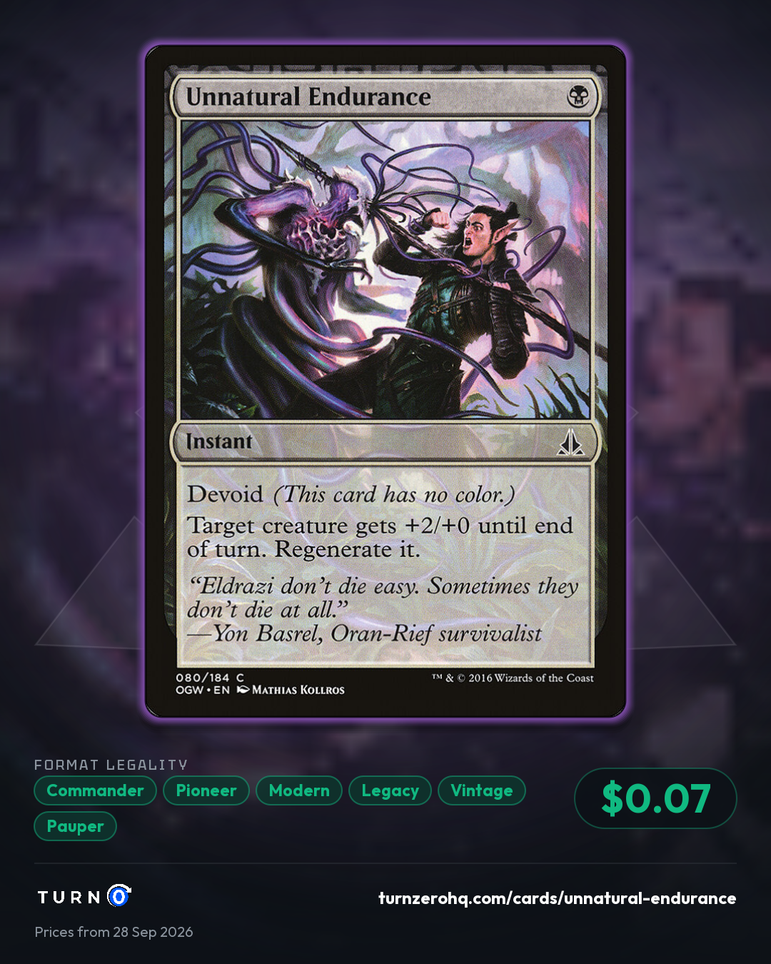 Shareable picture of Unnatural Endurance