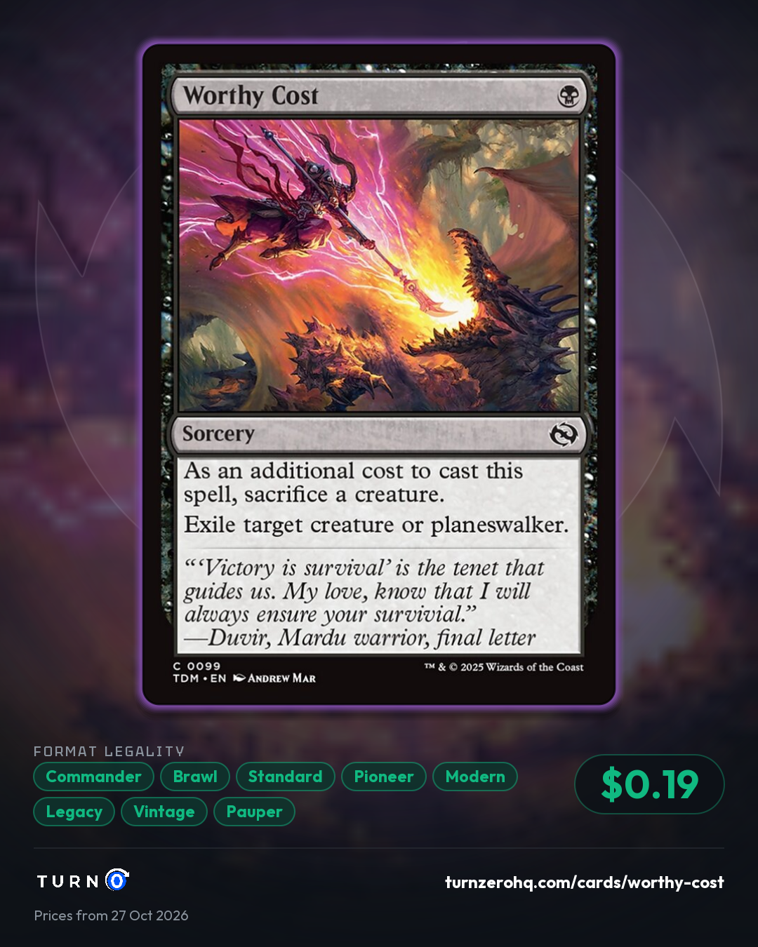 Shareable picture of Worthy Cost