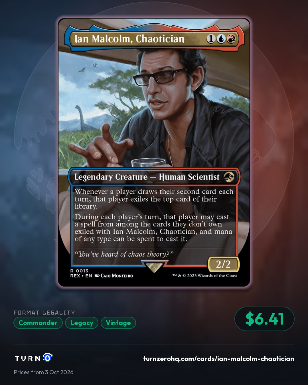 Shareable picture of Ian Malcolm, Chaotician