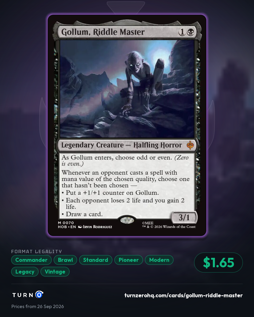 Shareable picture of Gollum, Riddle Master