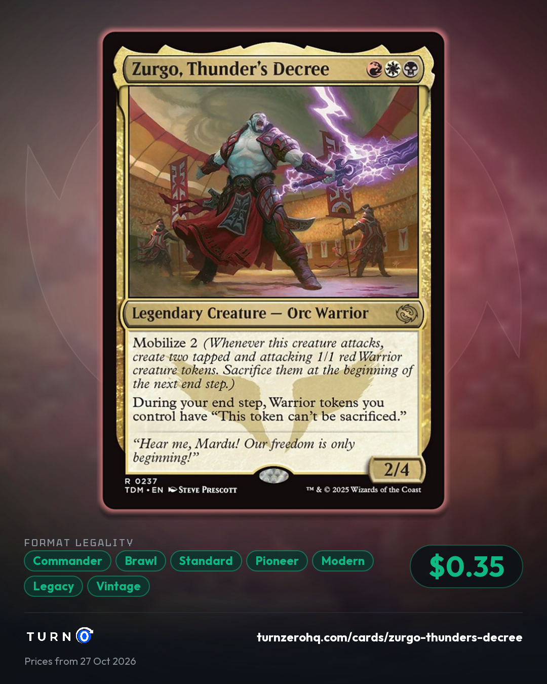 Shareable picture of Zurgo, Thunder's Decree