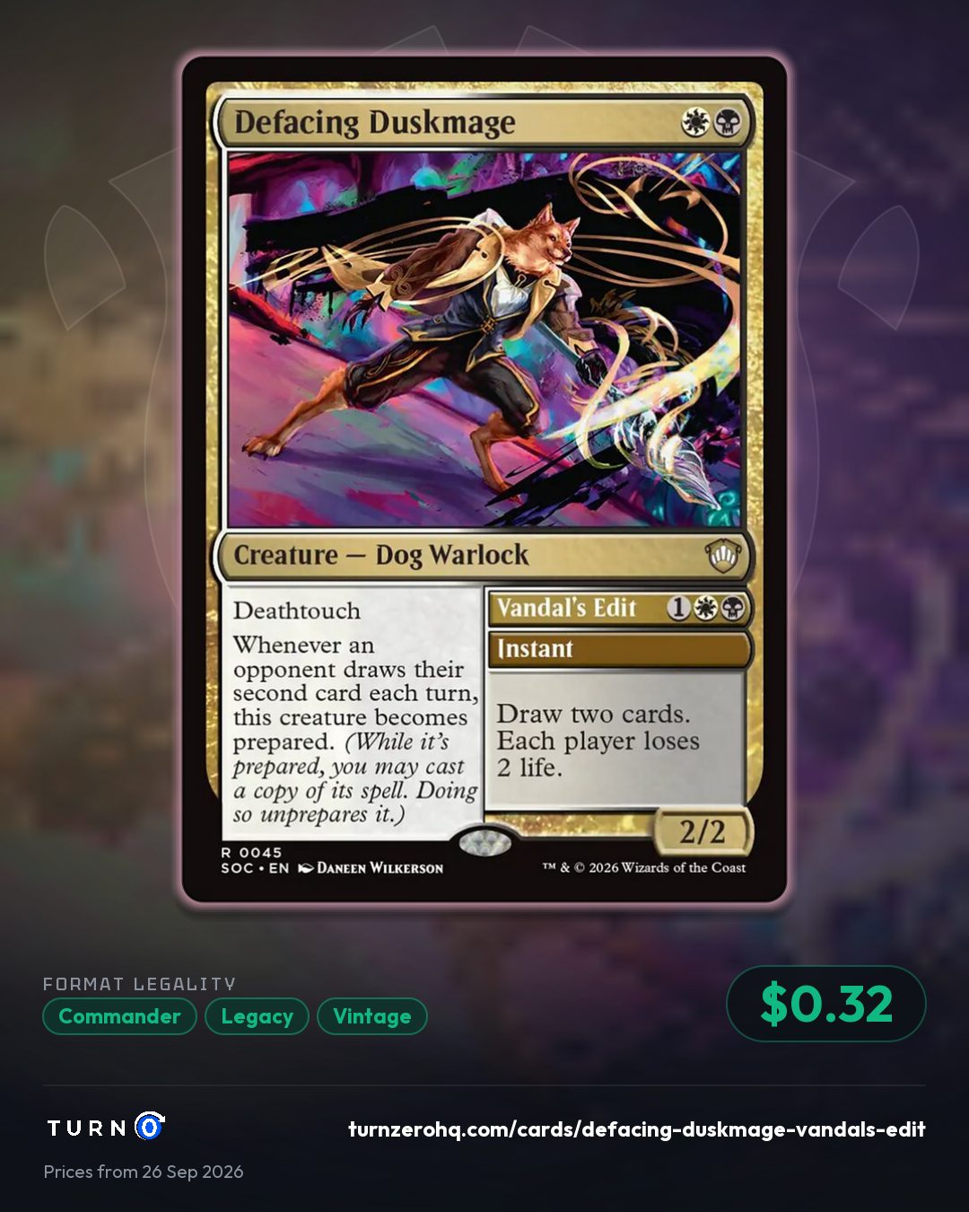 Shareable picture of Defacing Duskmage // Vandal's Edit