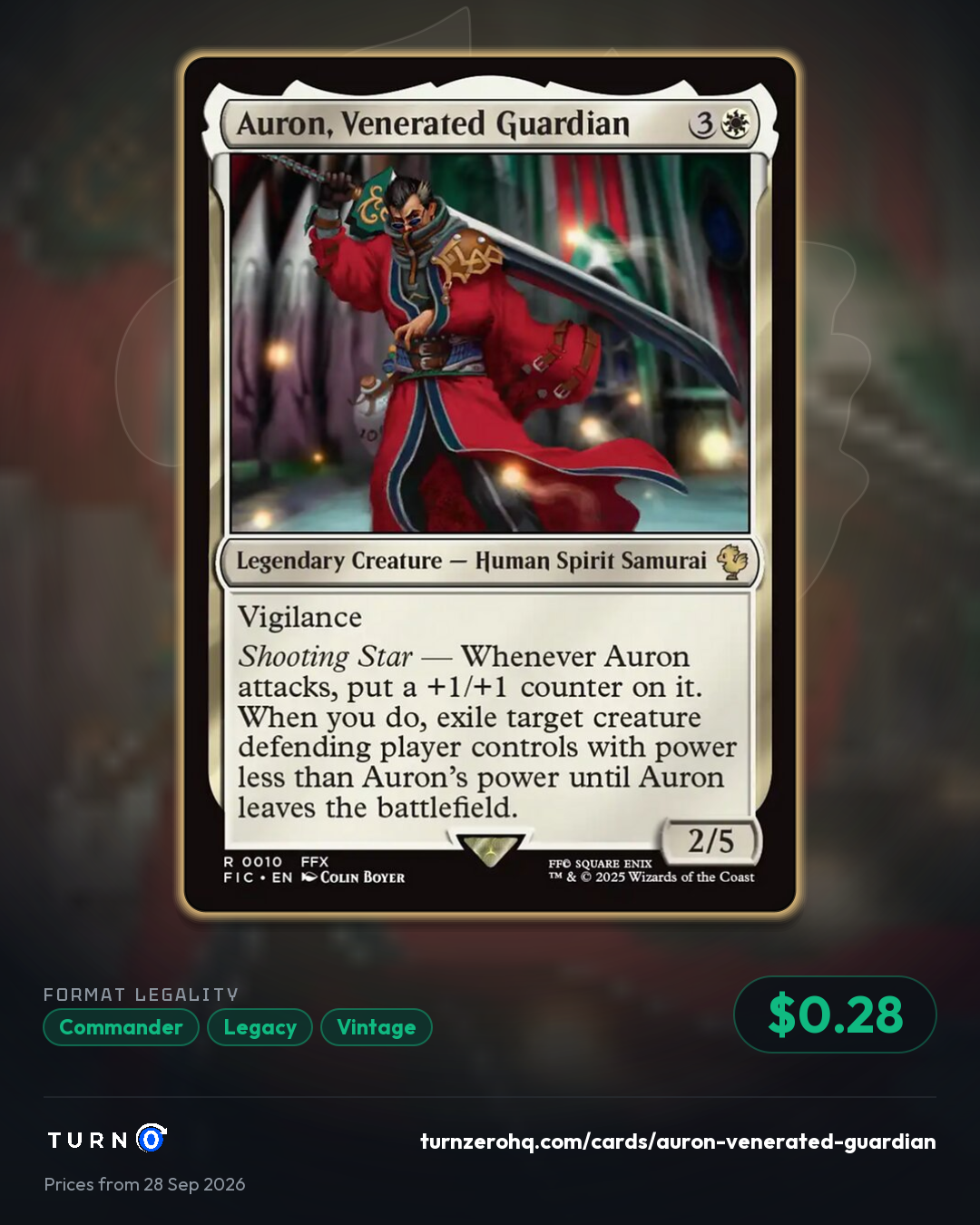 Shareable picture of Auron, Venerated Guardian
