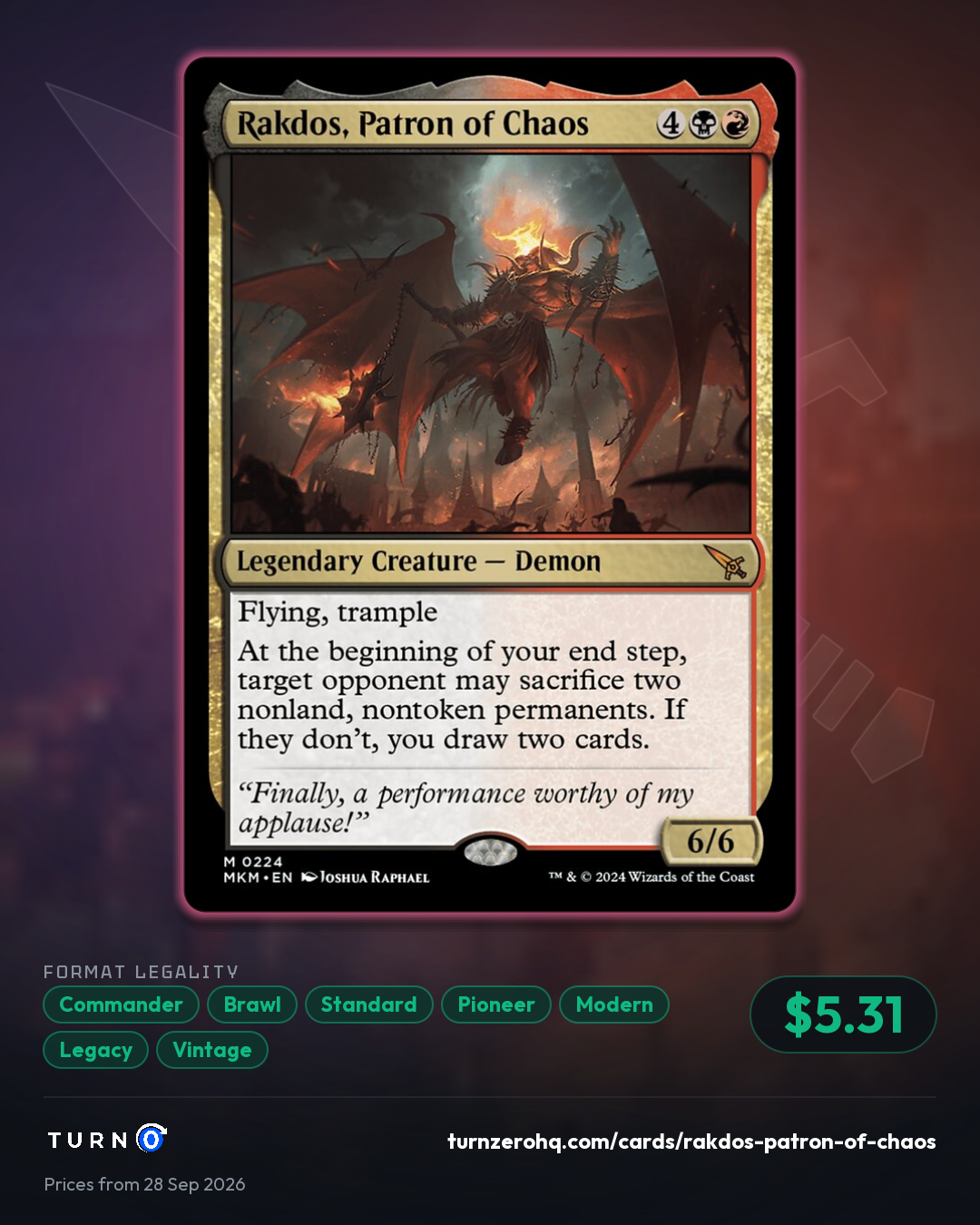 Shareable picture of Rakdos, Patron of Chaos