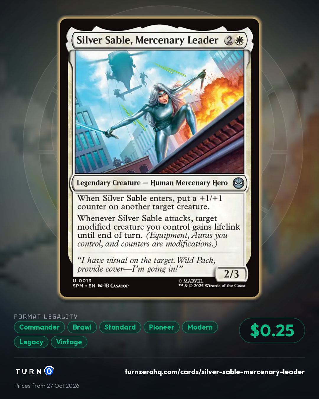 Shareable picture of Silver Sable, Mercenary Leader
