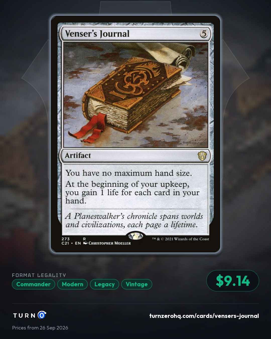 Shareable picture of Venser's Journal