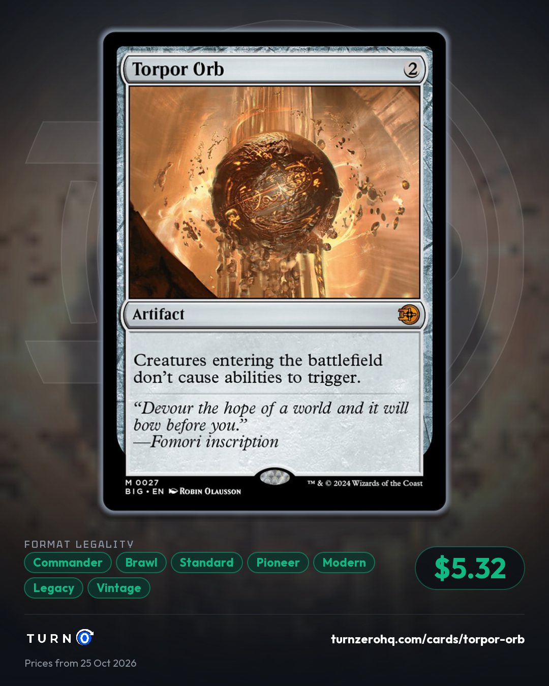 Shareable picture of Torpor Orb