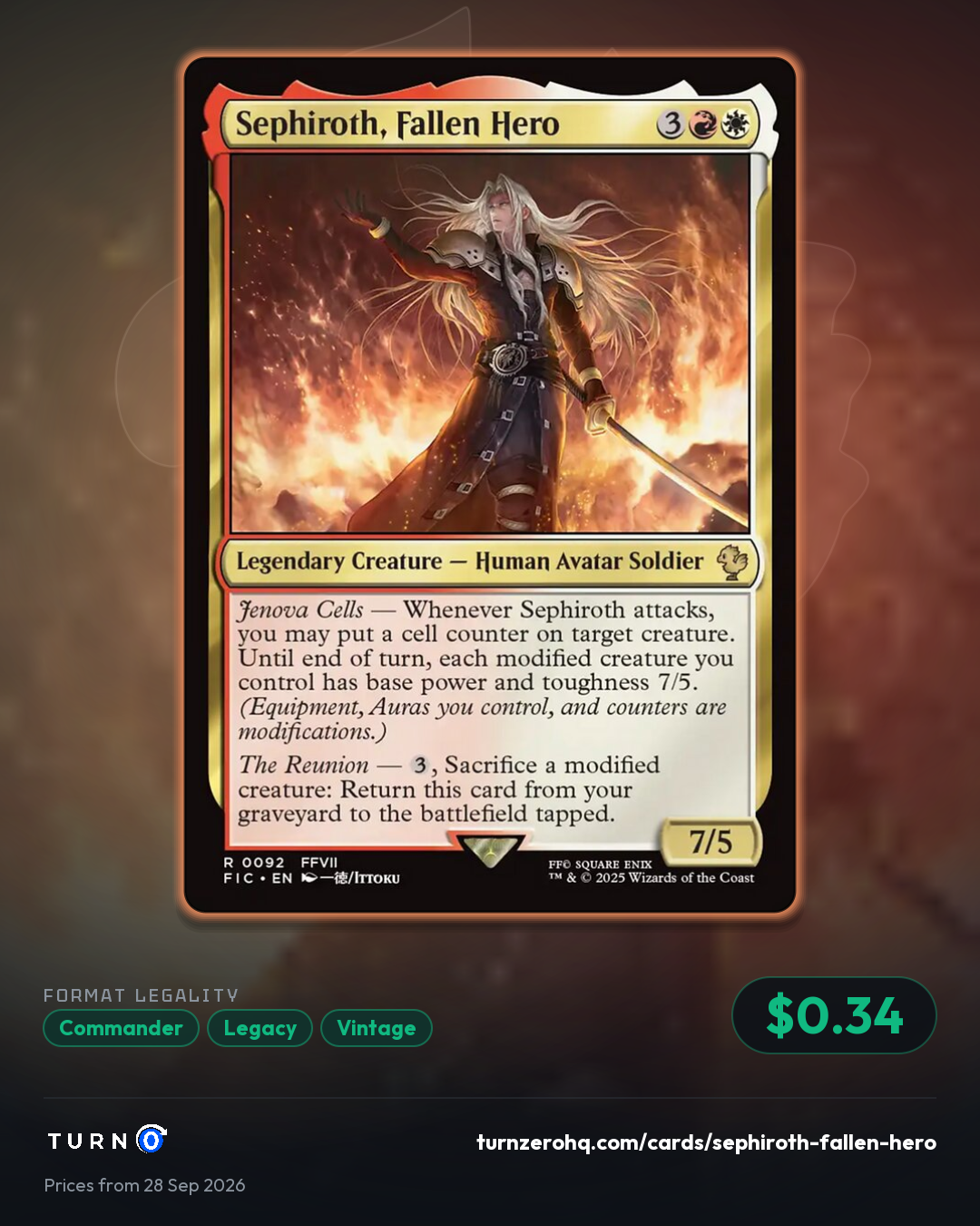 Shareable picture of Sephiroth, Fallen Hero