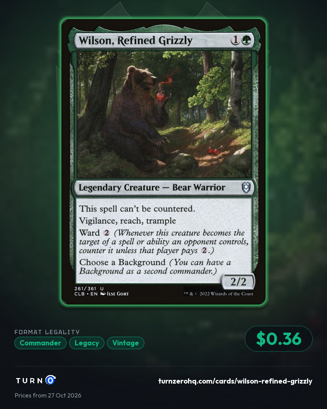 Shareable picture of Wilson, Refined Grizzly