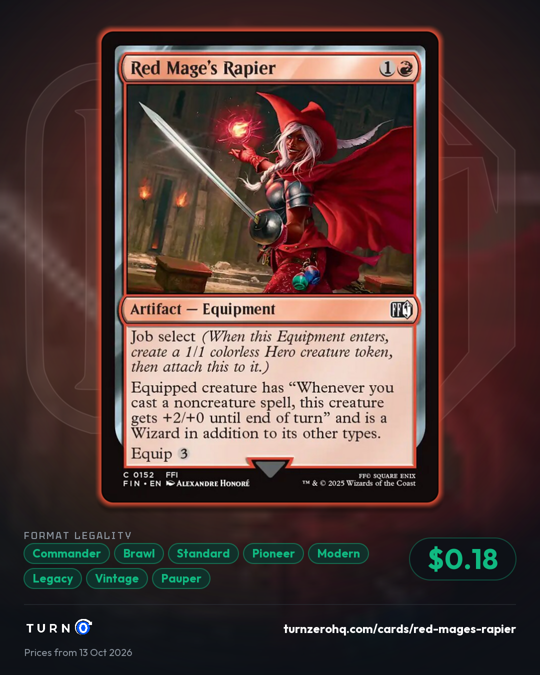 Shareable picture of Red Mage's Rapier