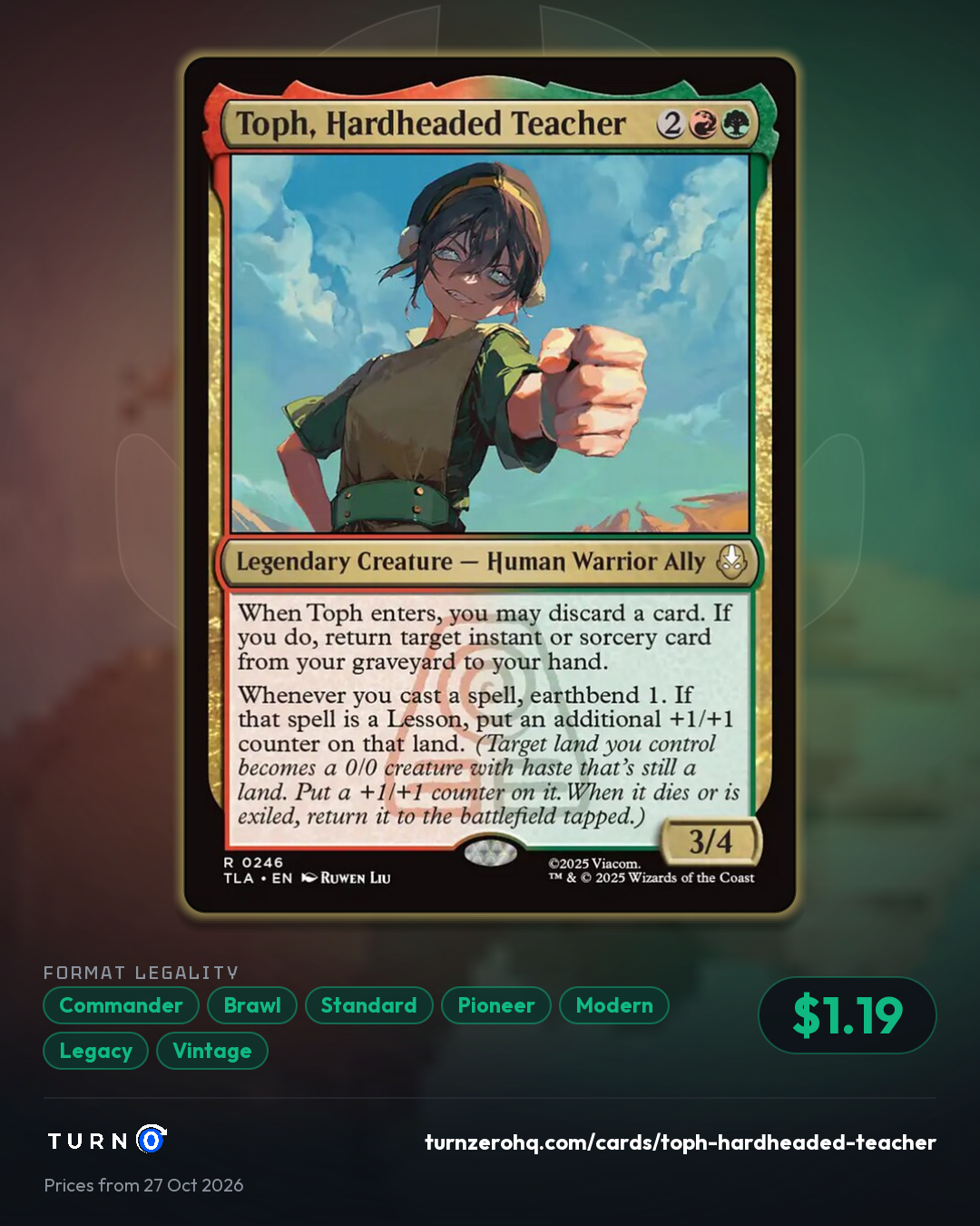 Shareable picture of Toph, Hardheaded Teacher
