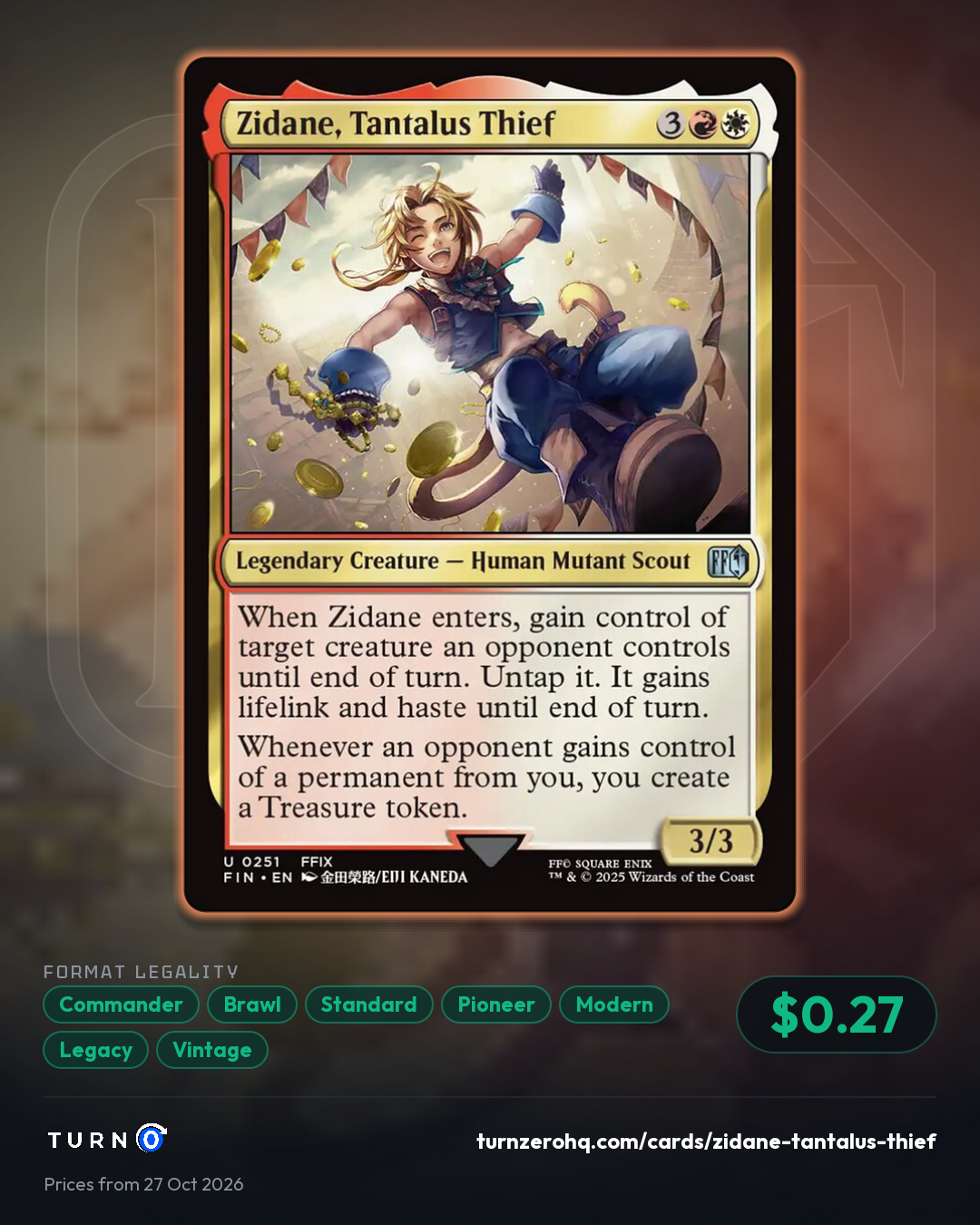Shareable picture of Zidane, Tantalus Thief