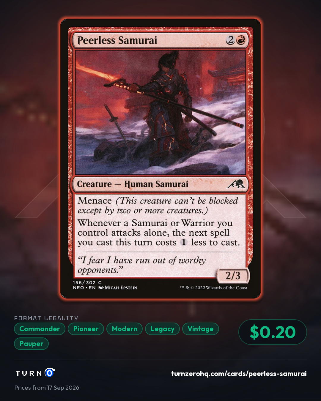 Shareable picture of Peerless Samurai