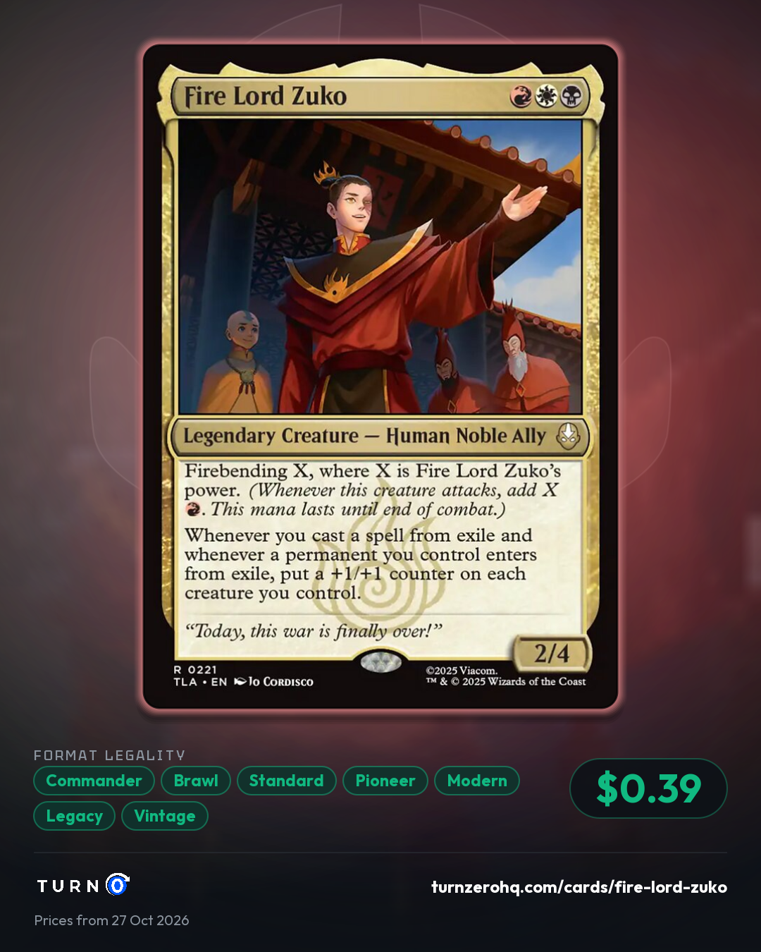 Shareable picture of Fire Lord Zuko