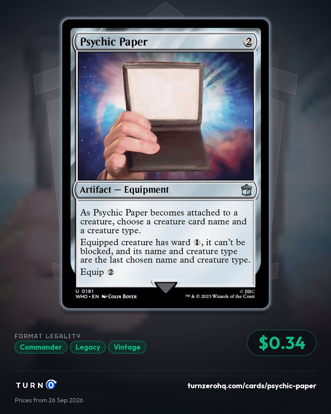 Shareable picture of Psychic Paper