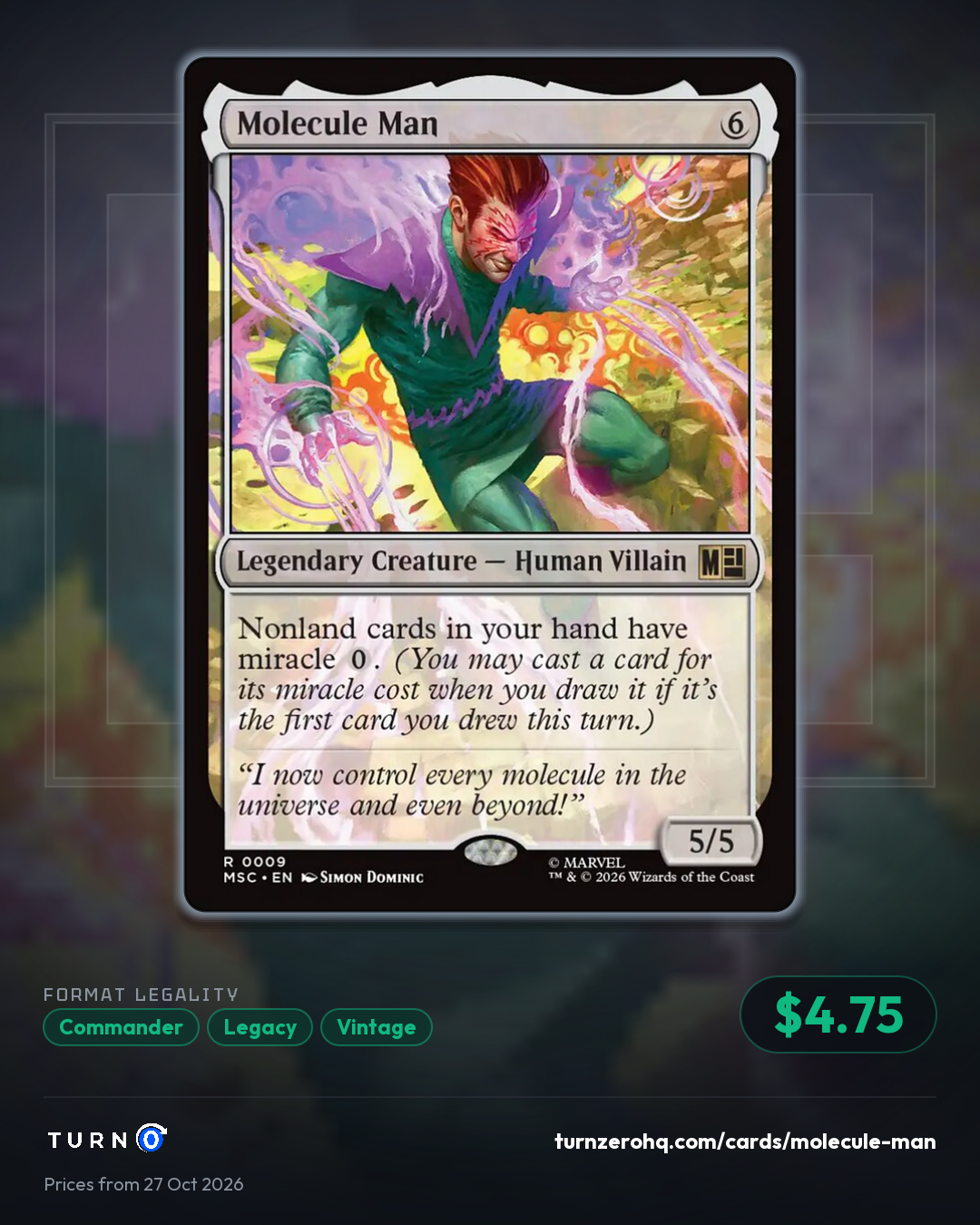 Shareable picture of Molecule Man