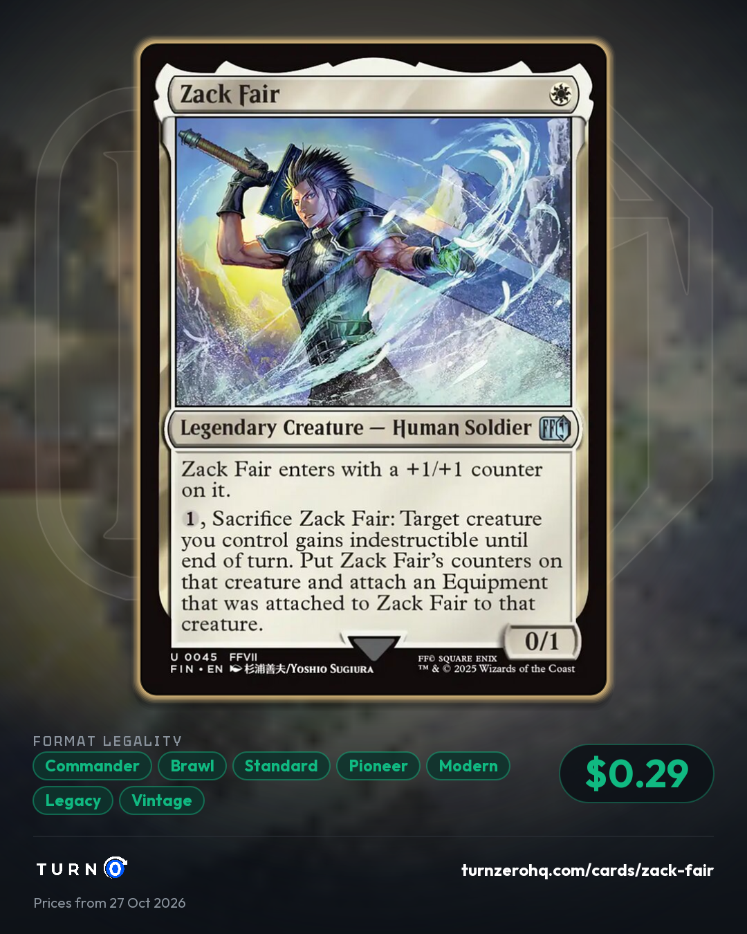 Shareable picture of Zack Fair