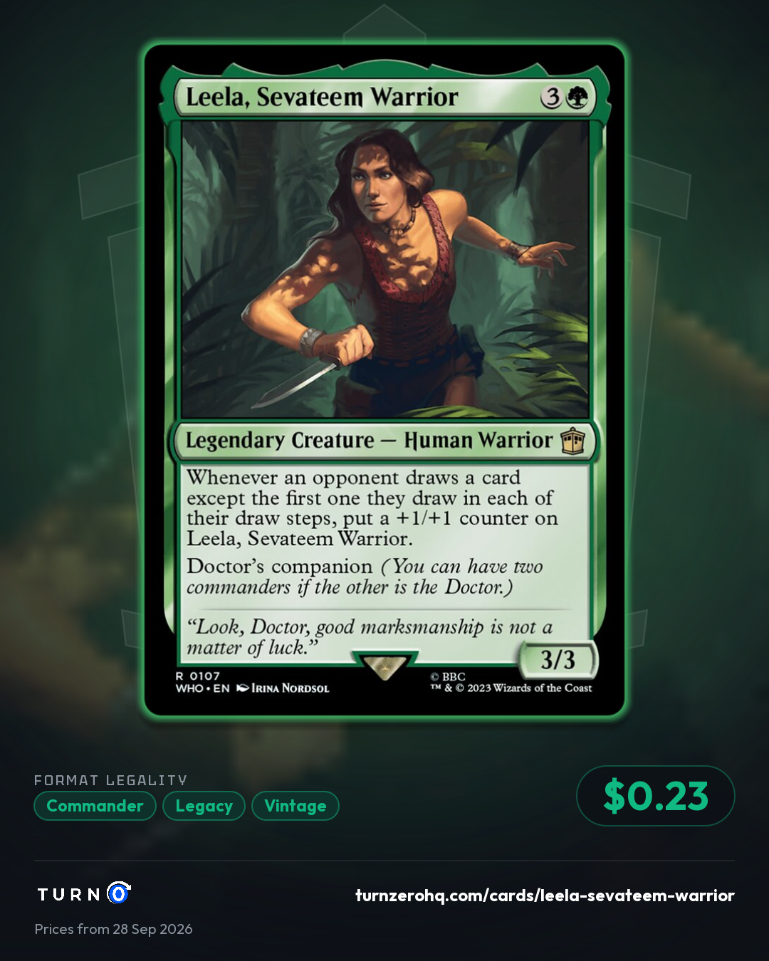 Shareable picture of Leela, Sevateem Warrior