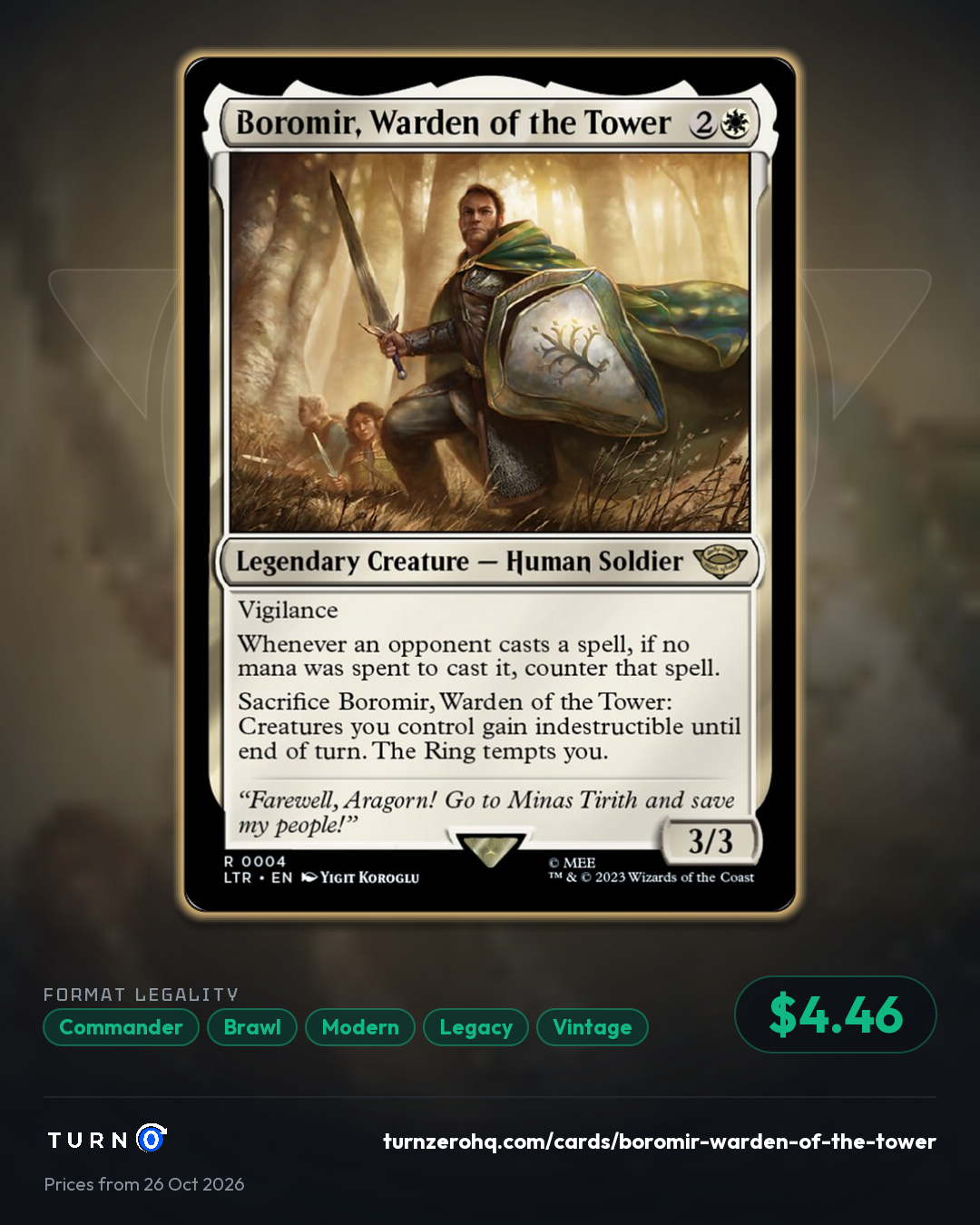 Shareable picture of Boromir, Warden of the Tower