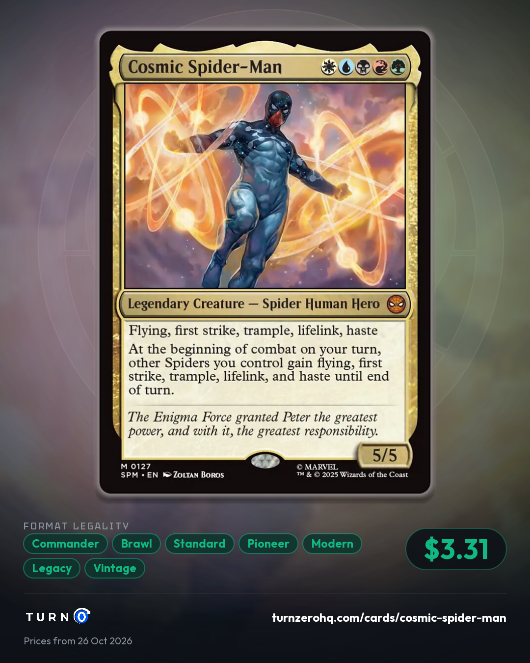 Shareable picture of Cosmic Spider-Man